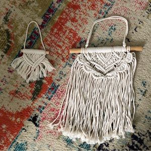 Set of 2 macrame wall decor